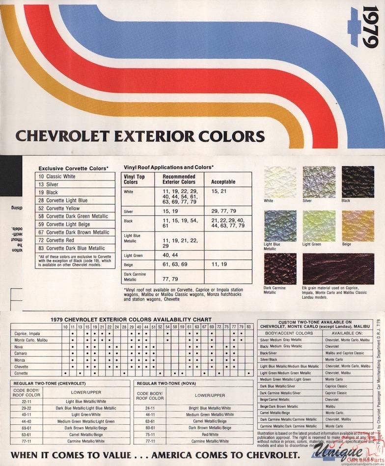 1979 Chev Paint Charts Corporate 2
